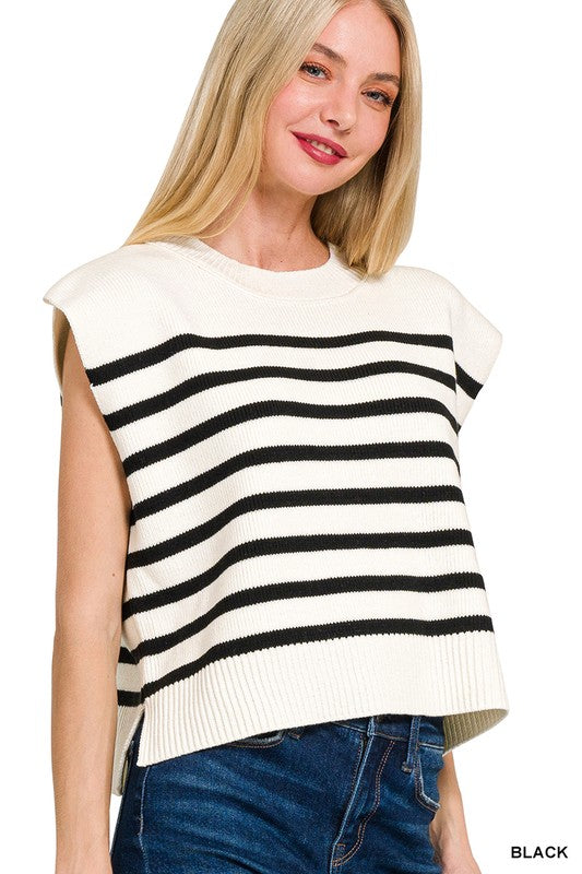 City Chic Striped Sweater Top