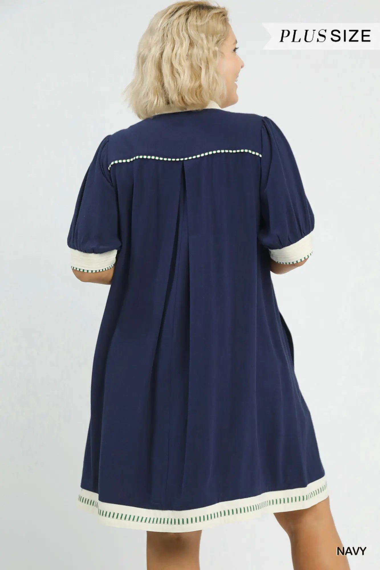 Umgee Navy Linen Dress
