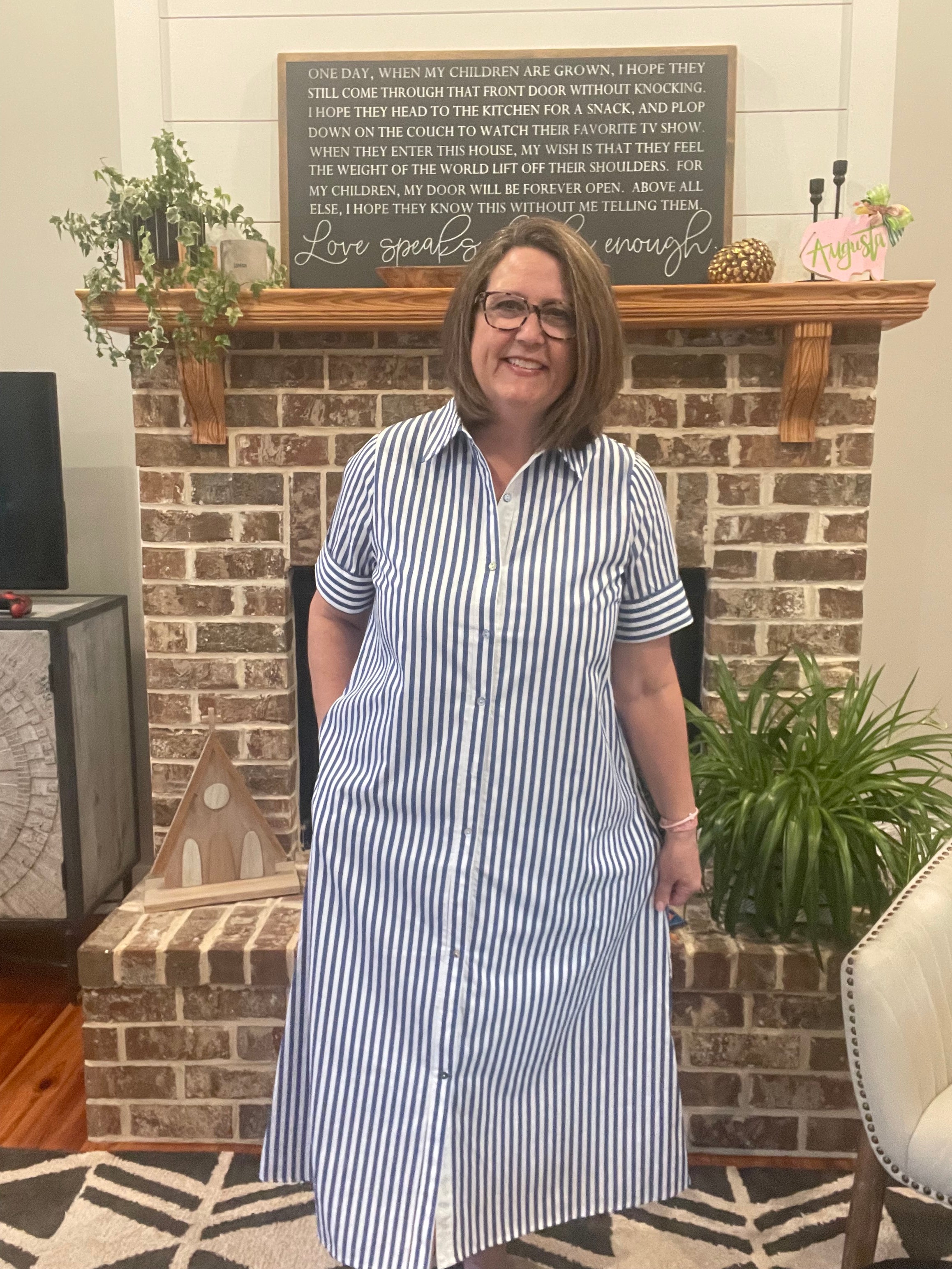 Entro Blue Stripe Button Down