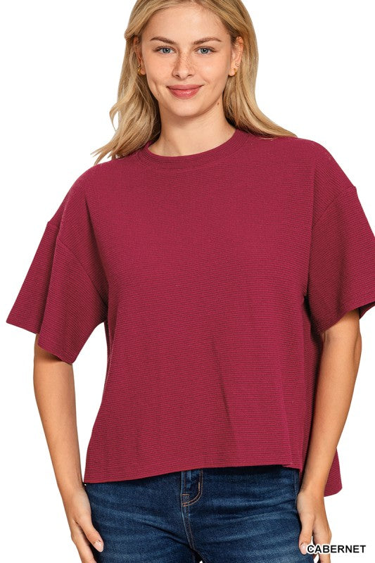 Zenana Waffle Knit Top