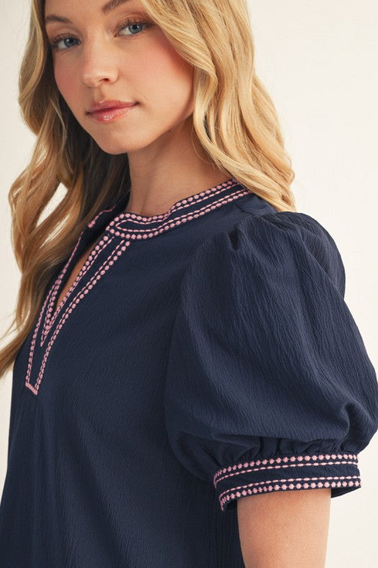 Jodifl Navy with Pink detail