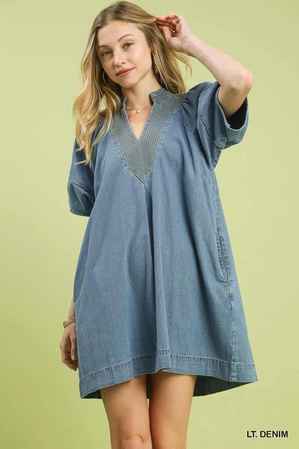 Umgee Deep V-neck Dress