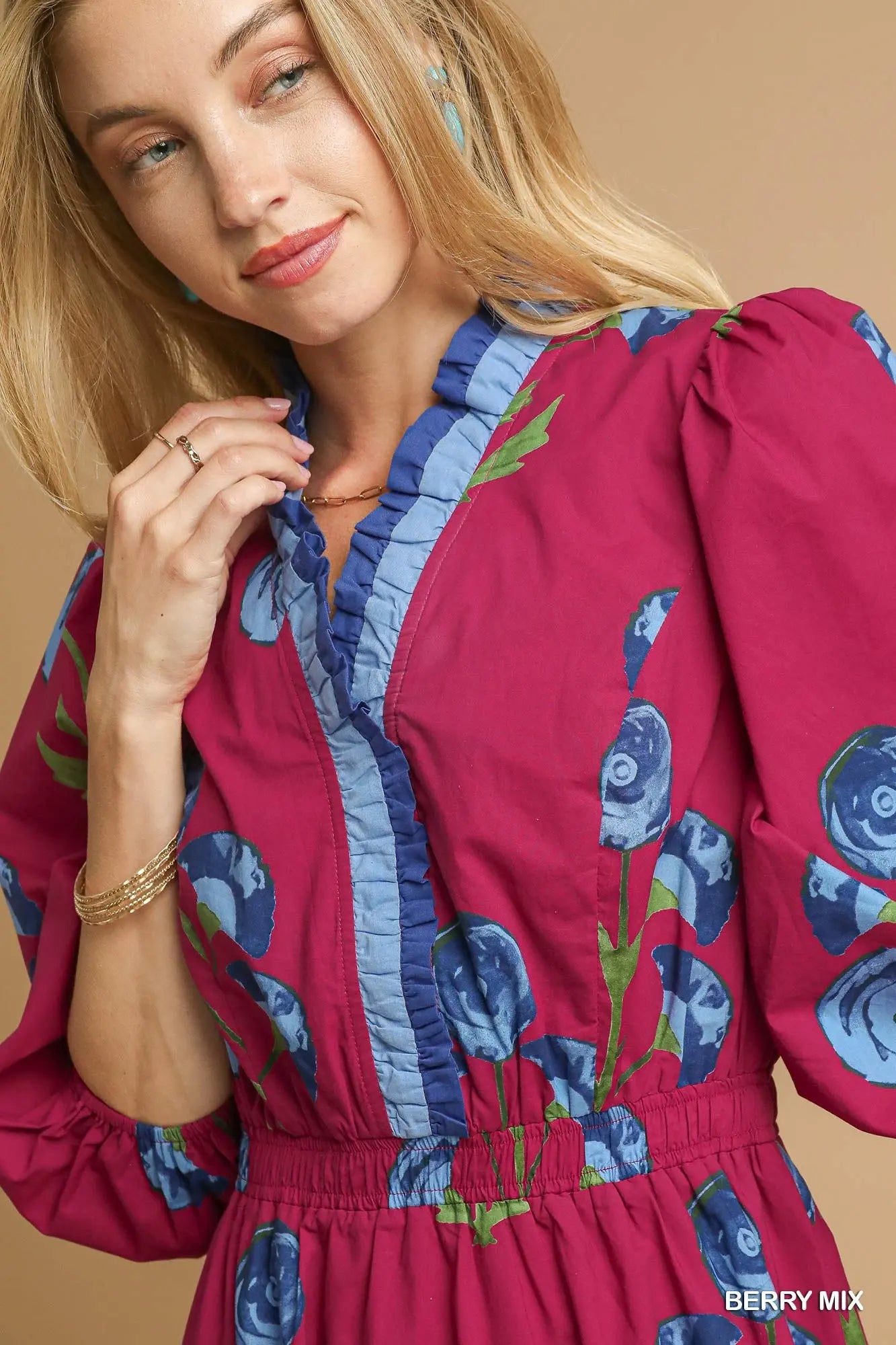 Umgee Sweet Berry Midi Dress