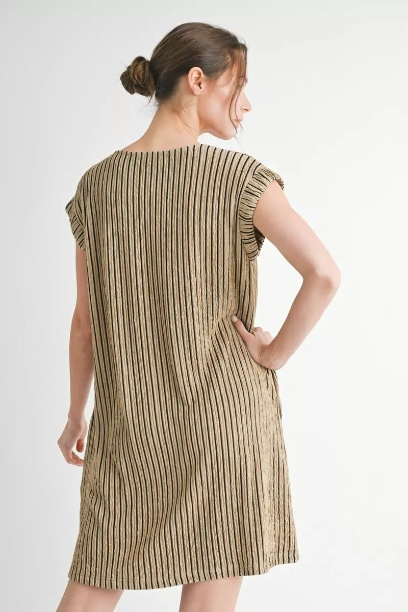 Jodifl Taupe Stripe Dress