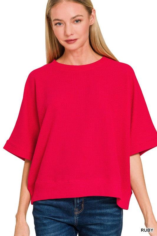 Zenana Waffle Knit Top