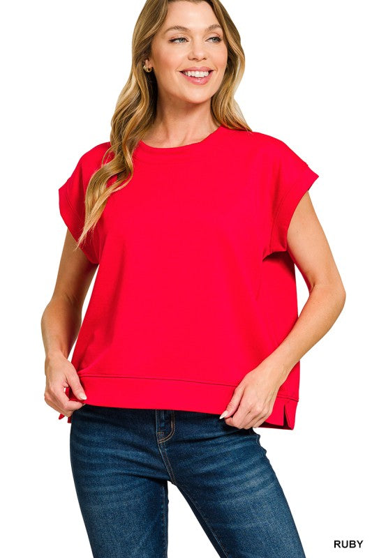 Zenana Scuba Short Sleeve Top