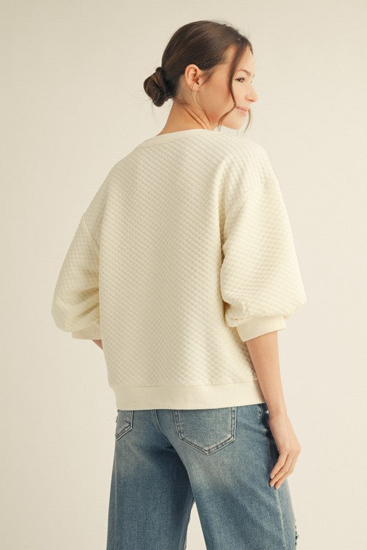 Jodifl Ivory Textured Top