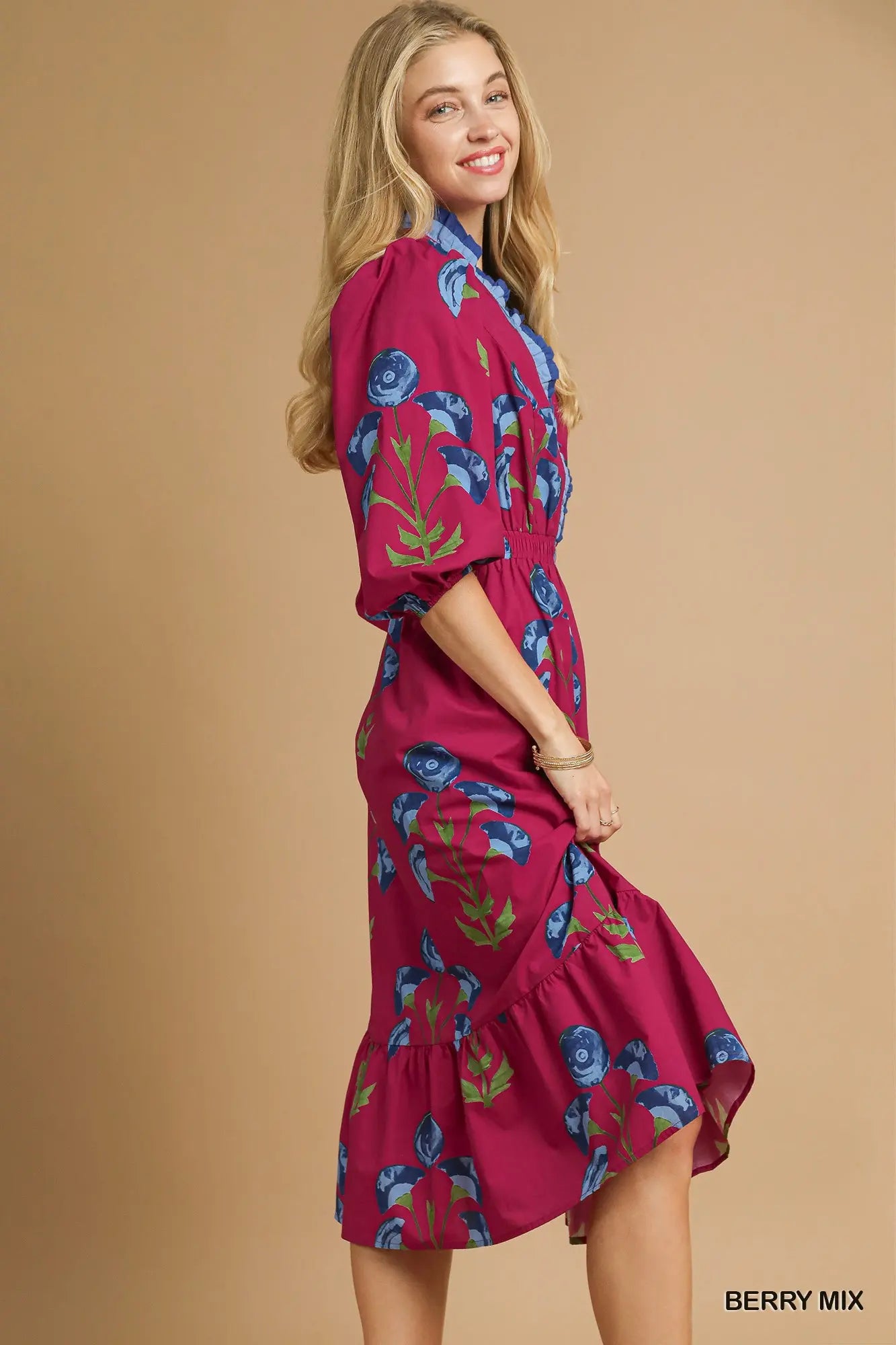 Umgee Sweet Berry Midi Dress