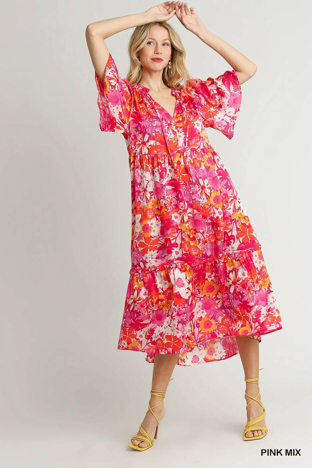 Umgee Pink Citrus Blossom Dress