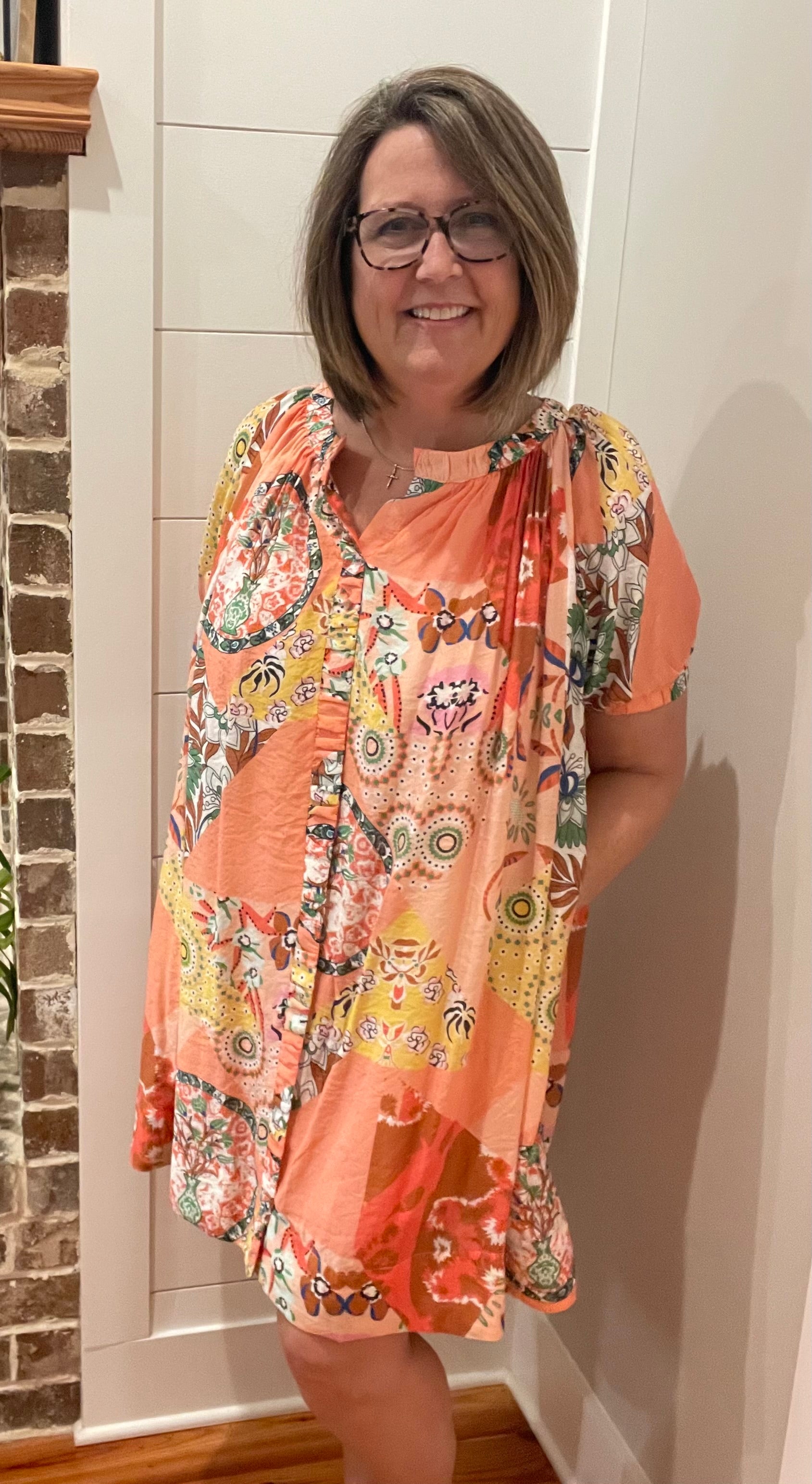 Coral Medallion Dress