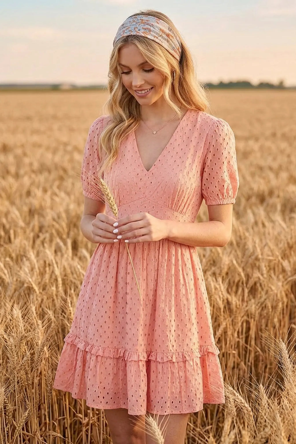 She + Sky Rose Eyelet Dress