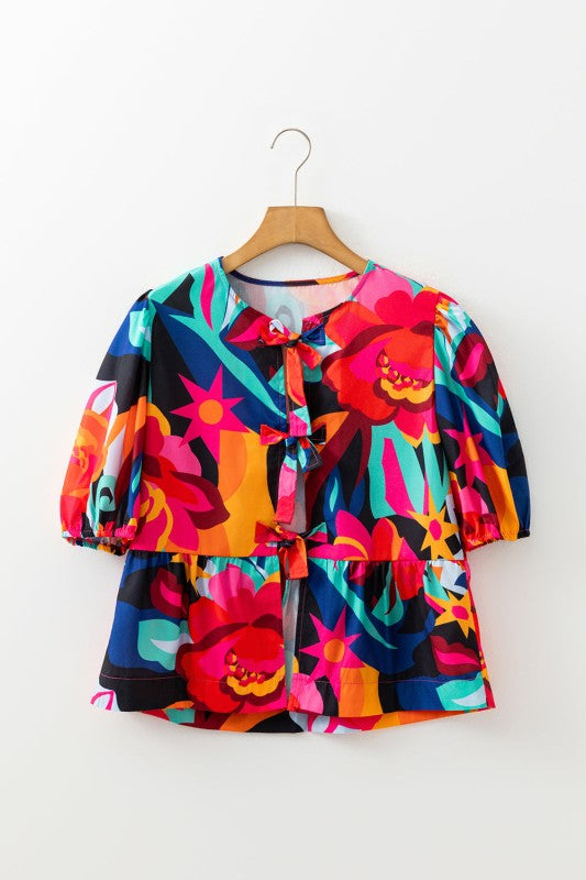Vibrant Tie Front Top