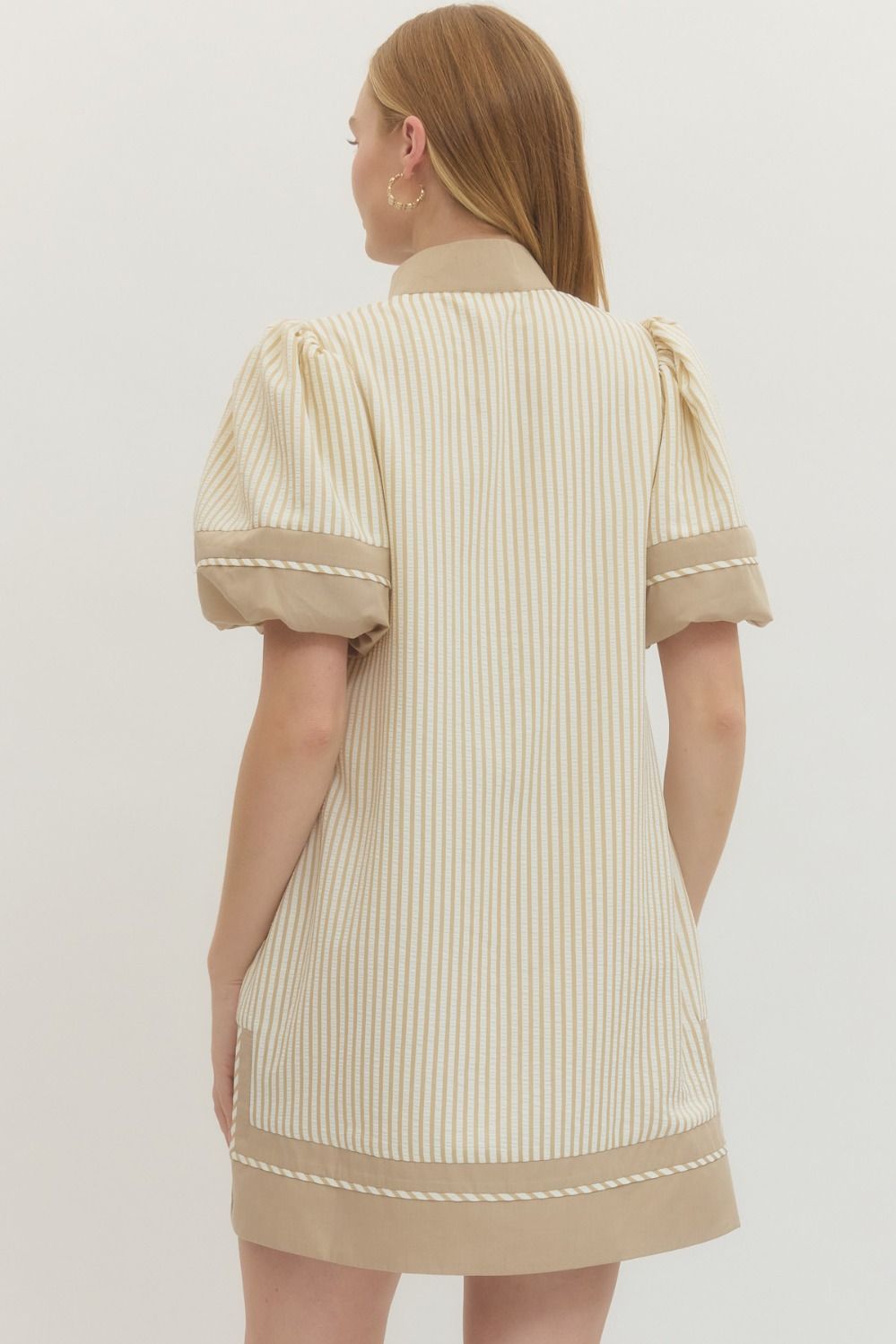Entro Taupe Stripe Dress