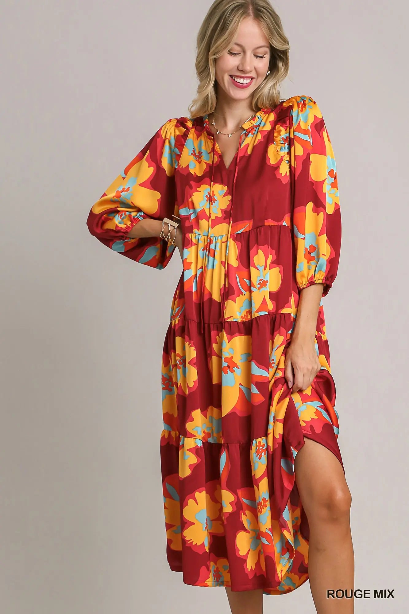 Autumn Bloom Midi Dress