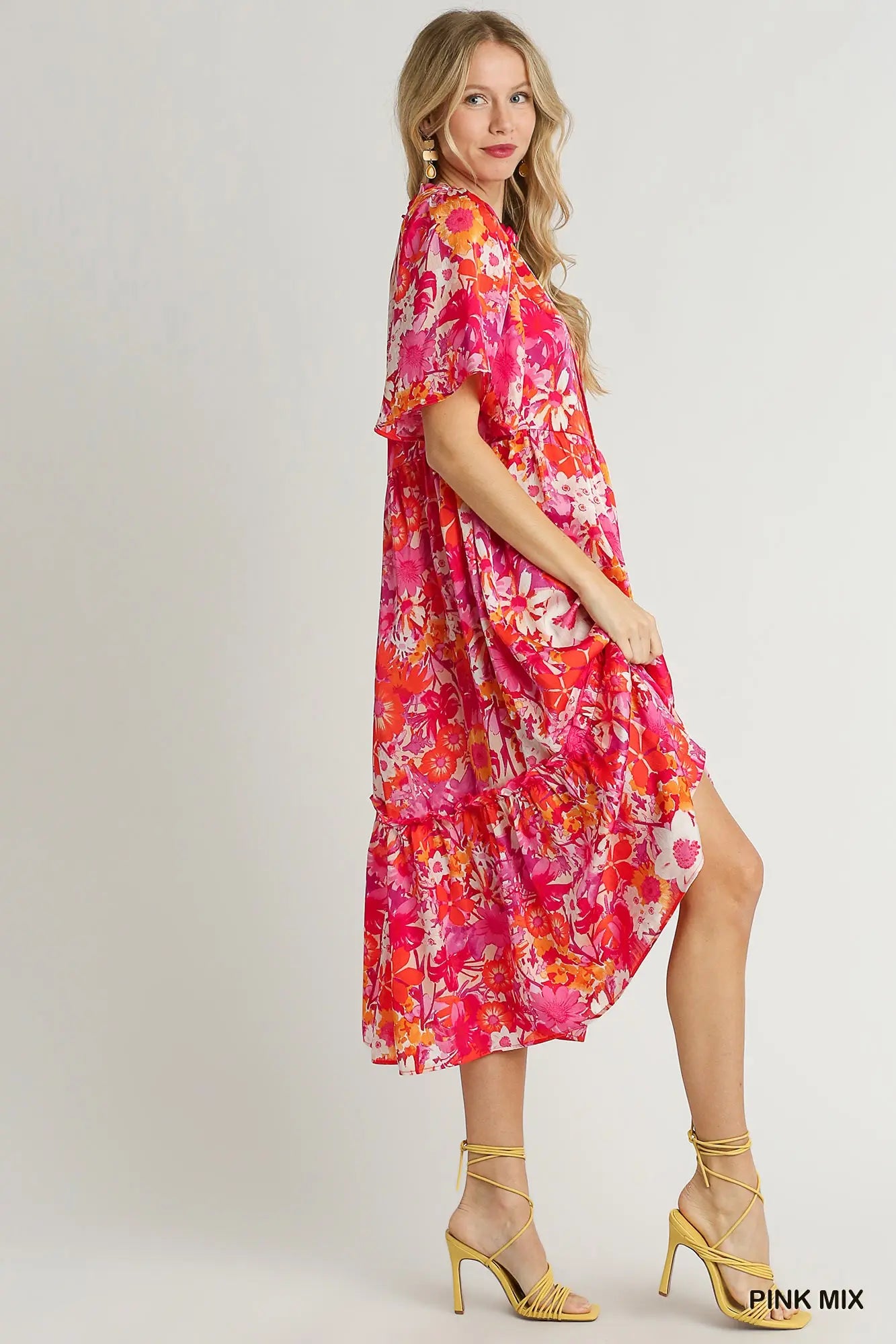 Umgee Pink Citrus Blossom Dress