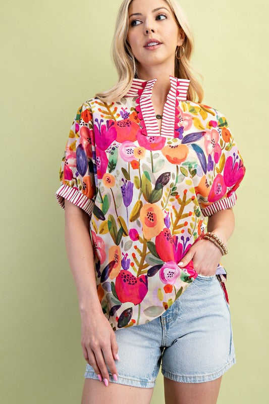 GiGio by Umgee Fuchsia Mix Top
