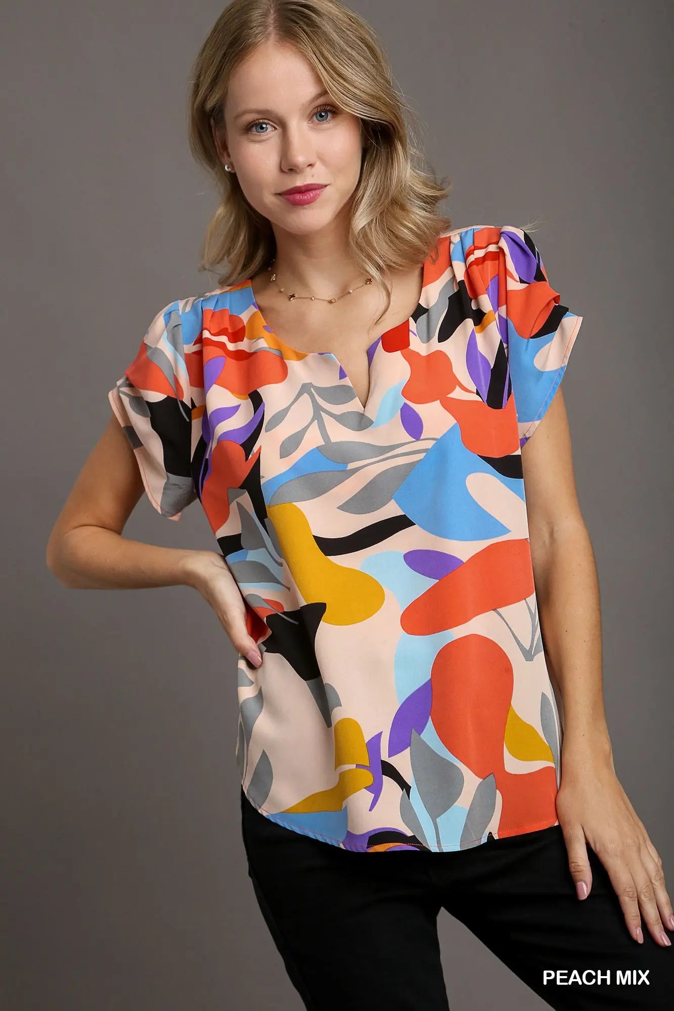 Umgee Modern Muse Abstract Blouse