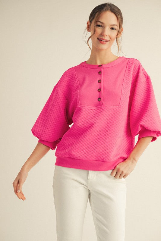 Jodifl Hot Pink Textured Top