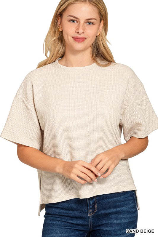 Zenana Waffle Knit Top