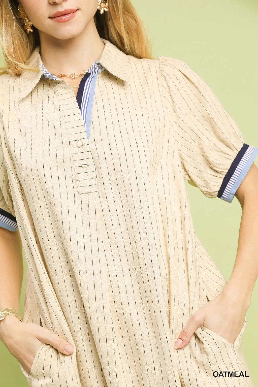 Umgee pinstripe linen dress