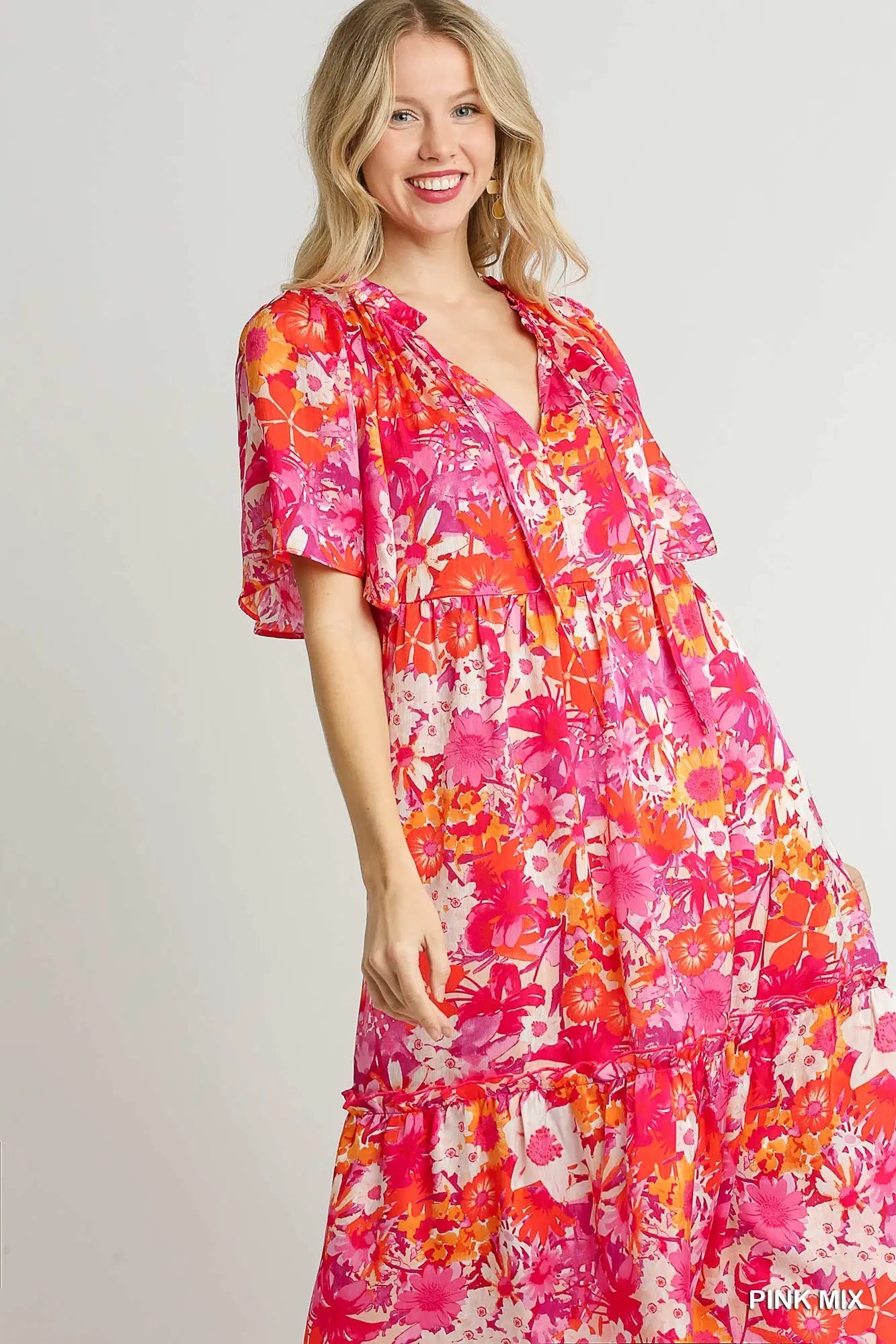 Umgee Pink Citrus Blossom Dress