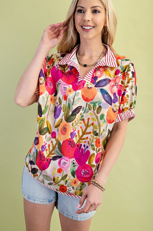 GiGio by Umgee Fuchsia Mix Top