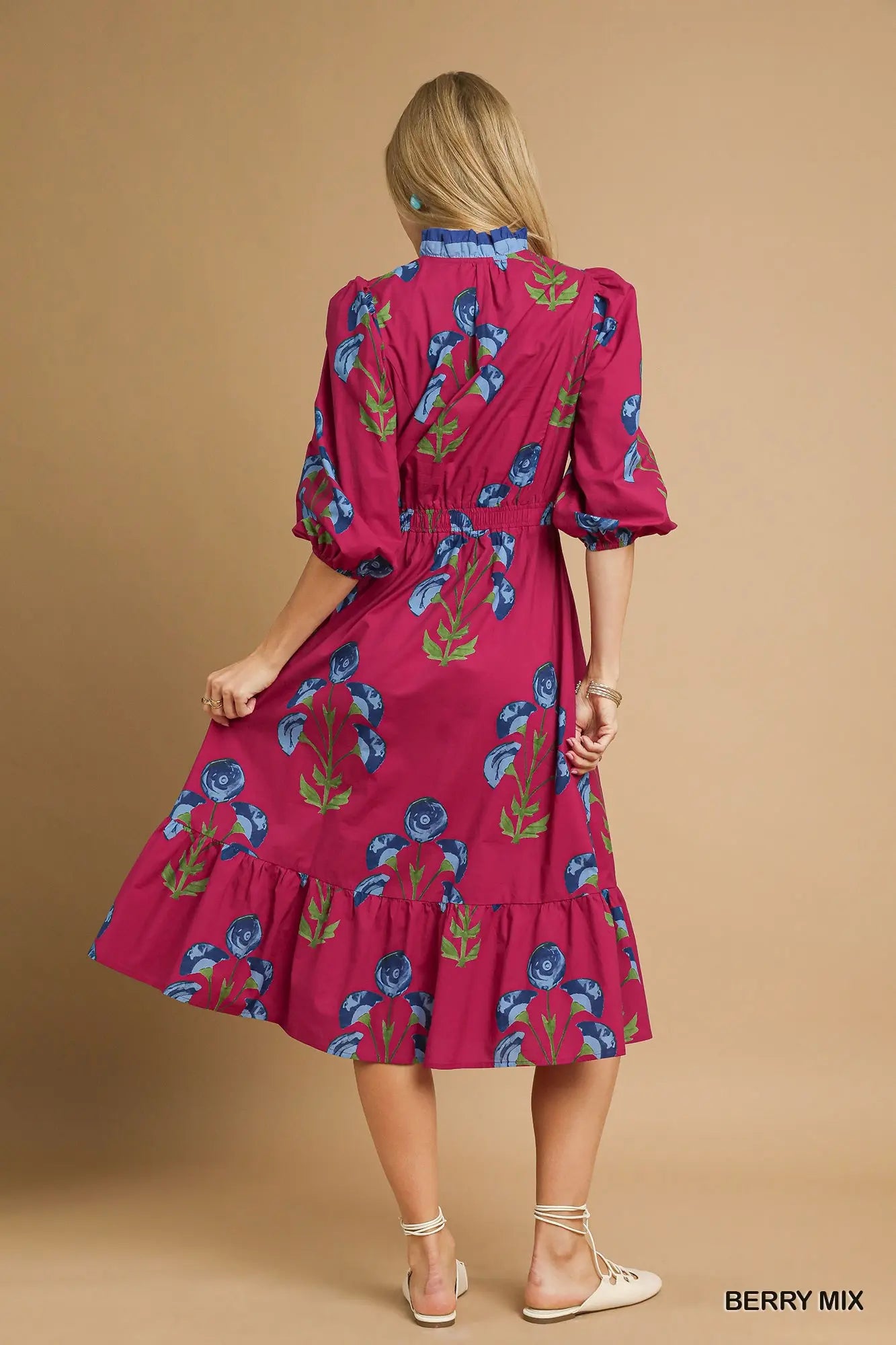 Umgee Sweet Berry Midi Dress