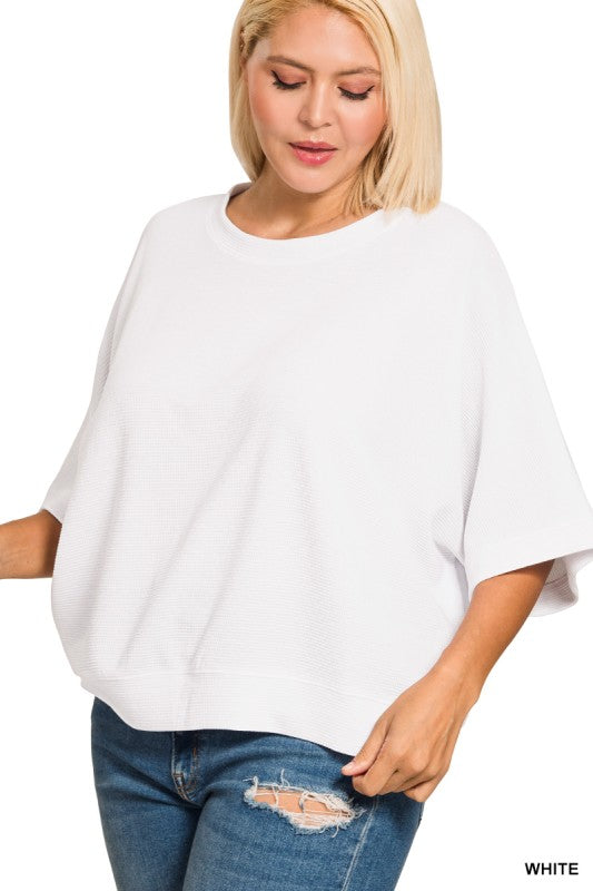 Zenana Plus Waffle Knit Top