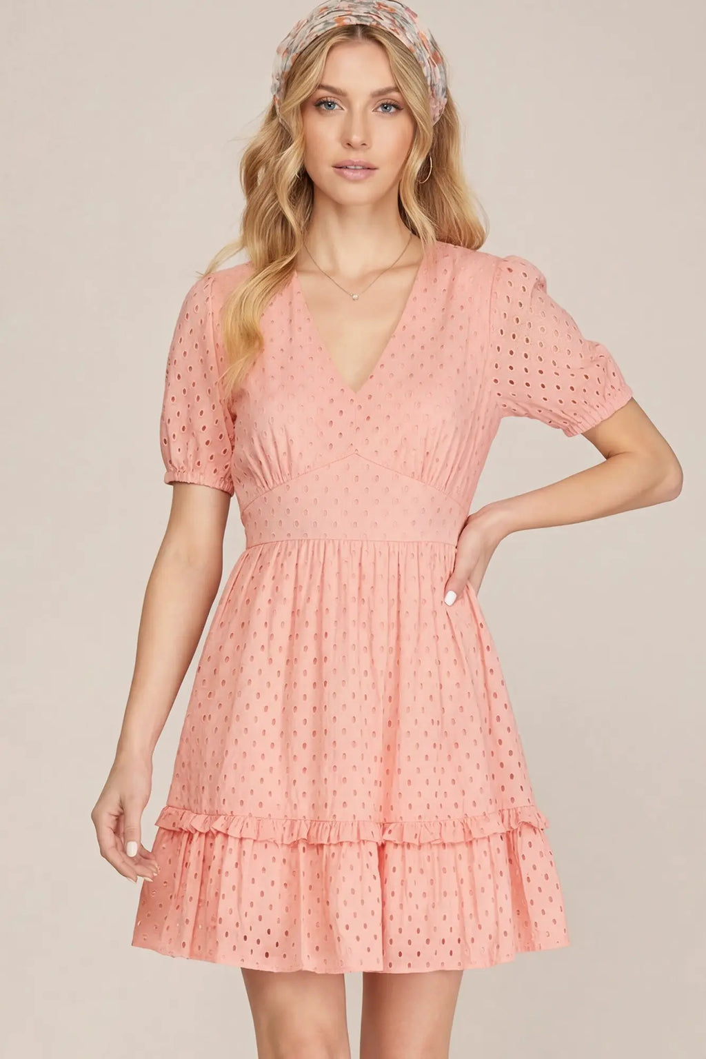 She + Sky Rose Eyelet Dress