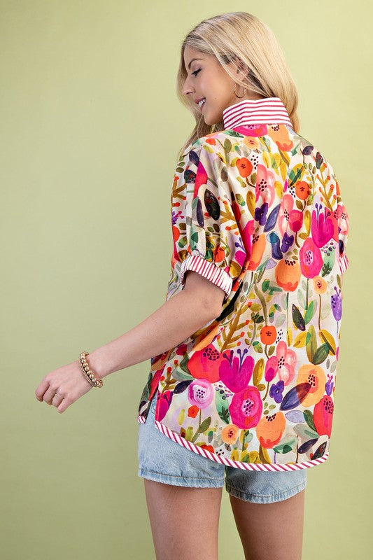 GiGio by Umgee Fuchsia Mix Top