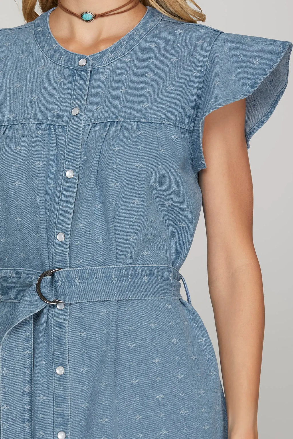 She + Sky Denim Button down Dress