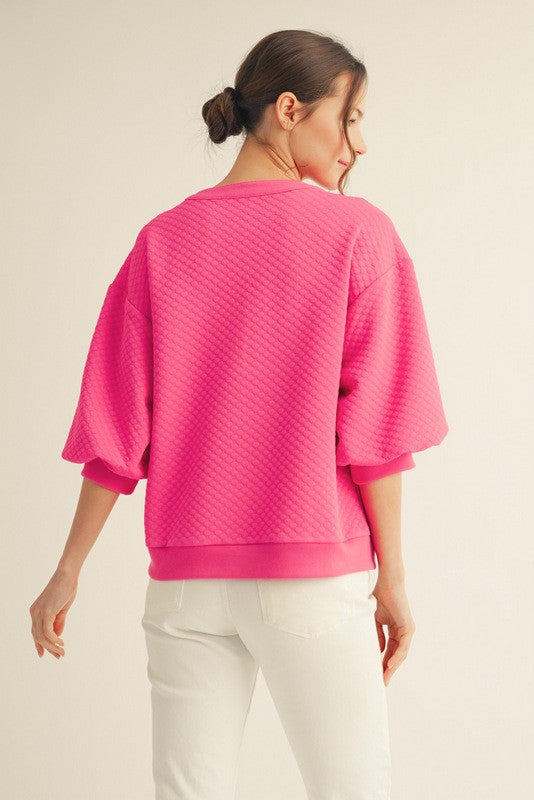 Jodifl Hot Pink Textured Top
