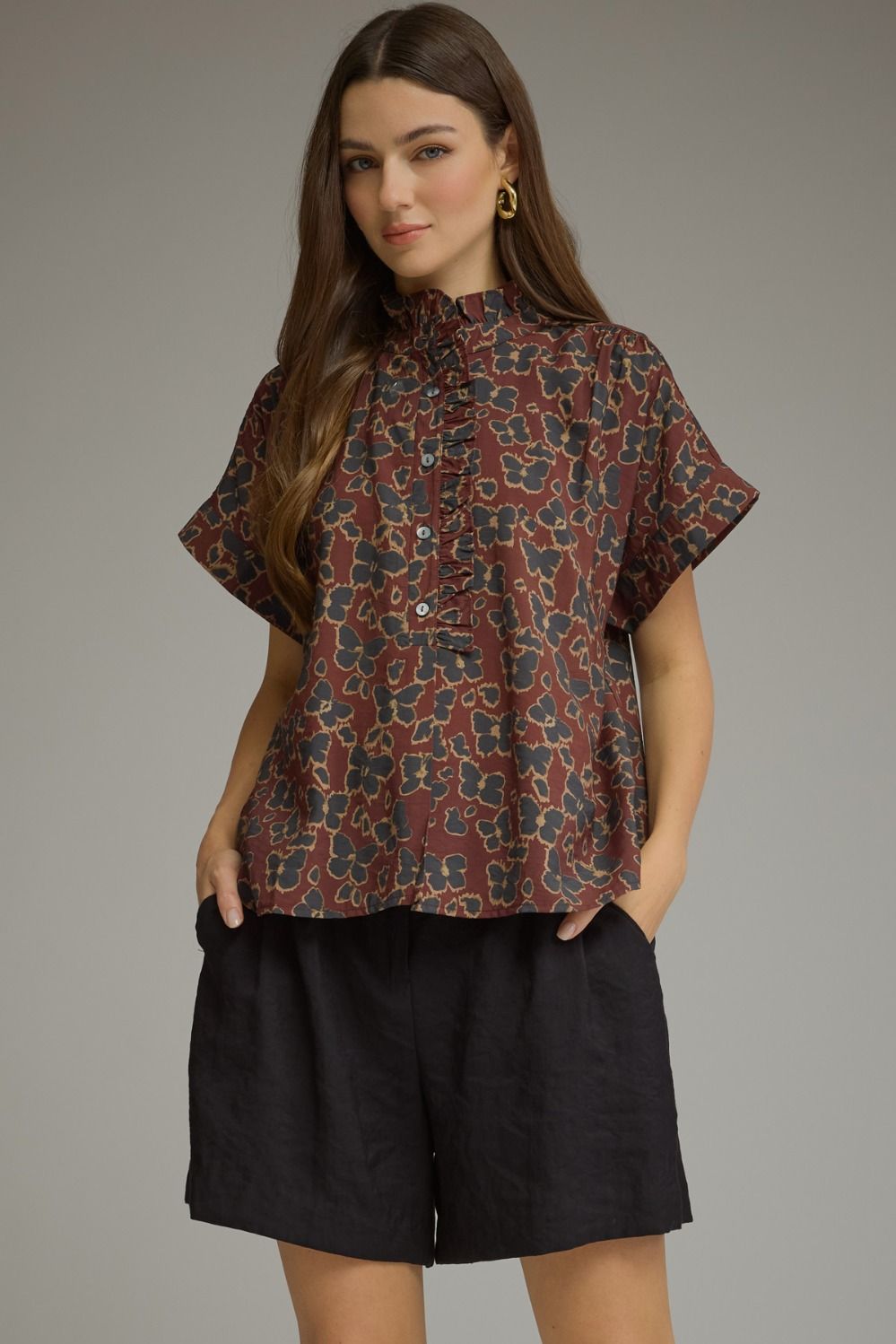 Entro Brown Butterfly top