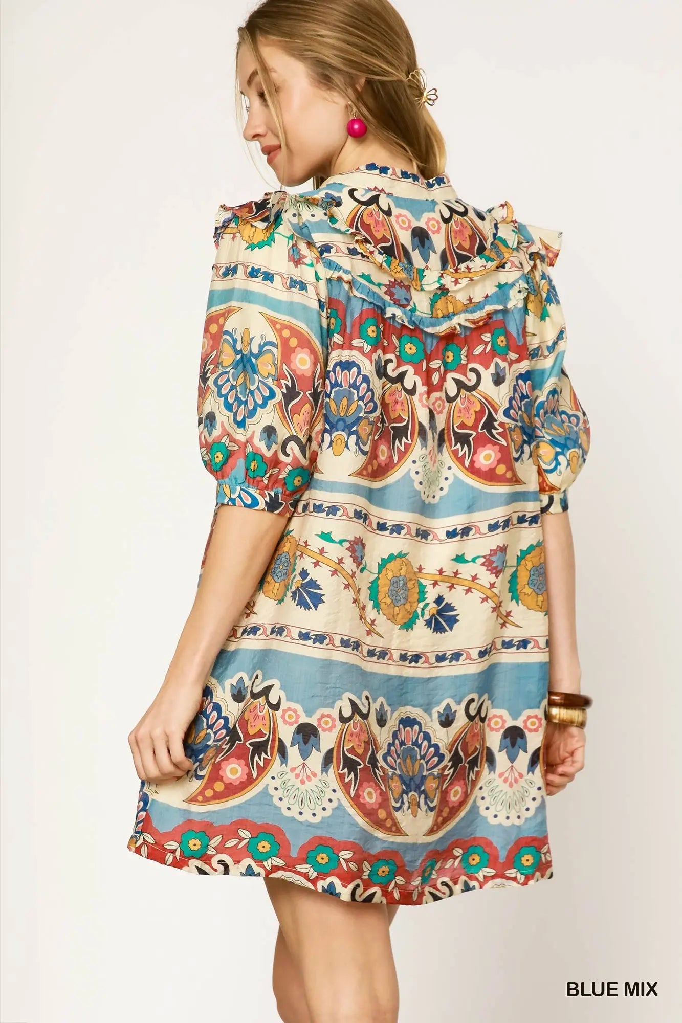 Bohemian Mosaic Shift Dress