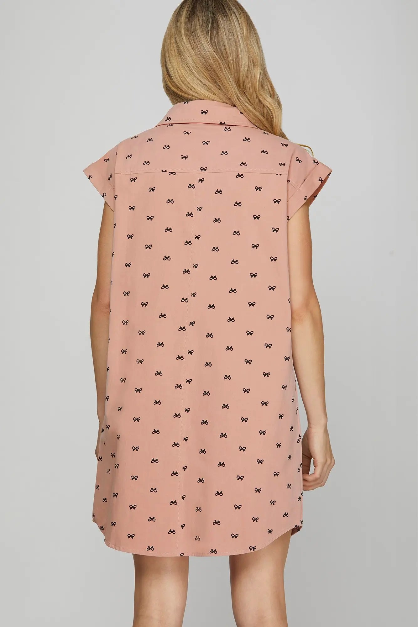 She + Sky Button Down Bow Dress