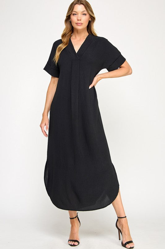 2Hearts Black Maxi VNeck