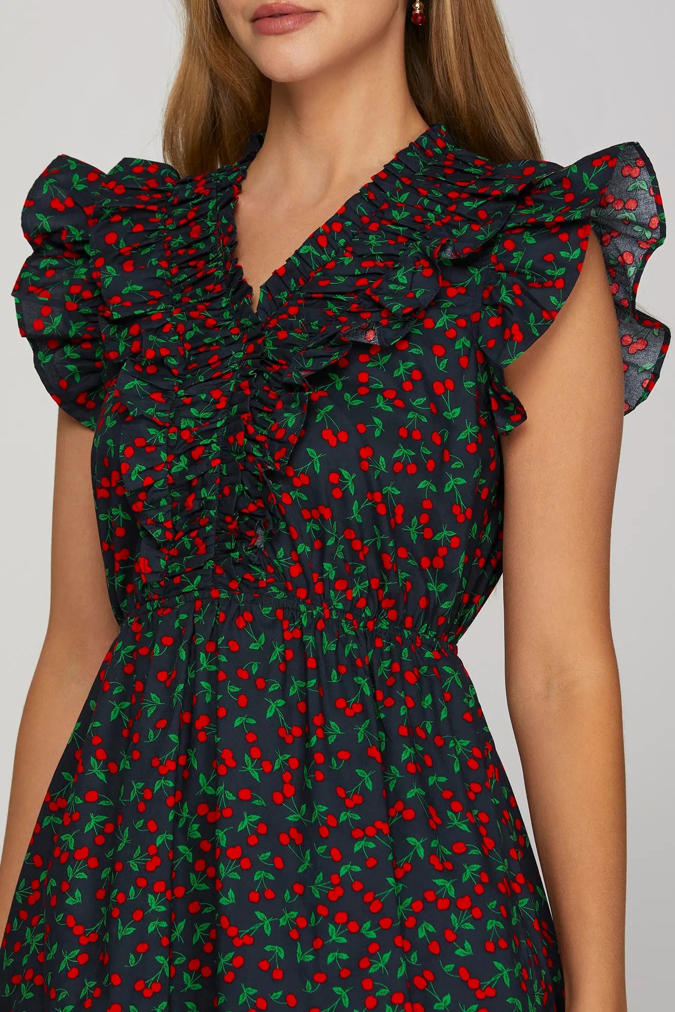 She + Sky Cherry Print Dress