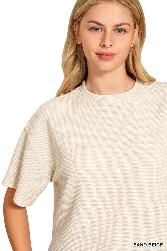 Zenana Waffle Knit Top