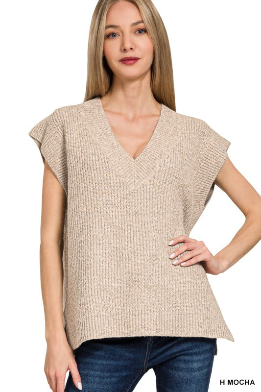 Zenana Natural Ease Cap-Sleeve Knit Top