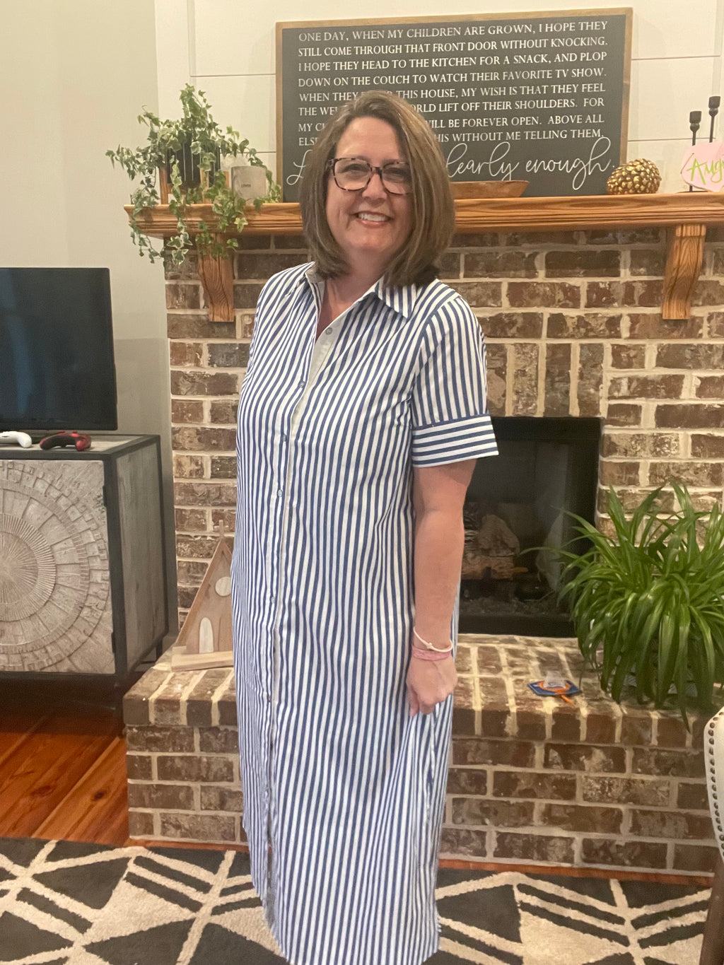 Entro Blue Stripe Button Down