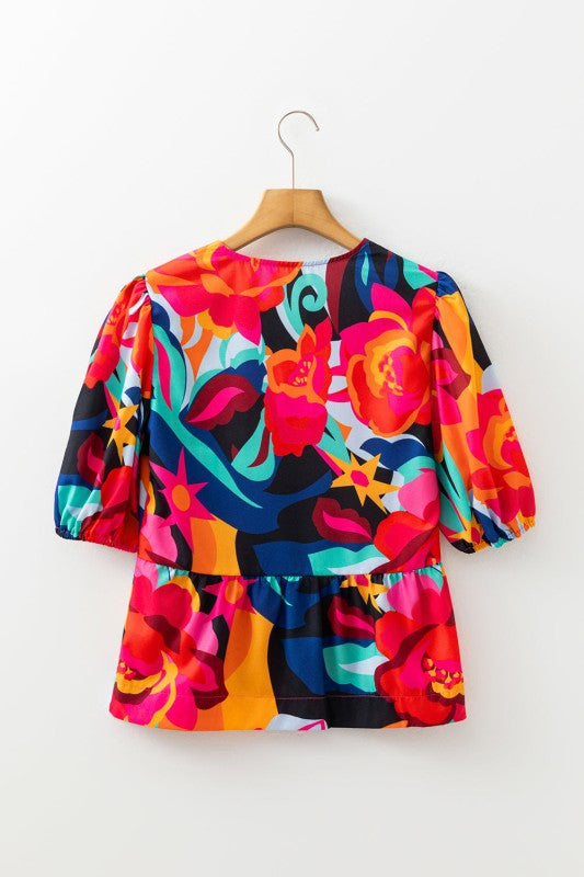 Vibrant Tie Front Top