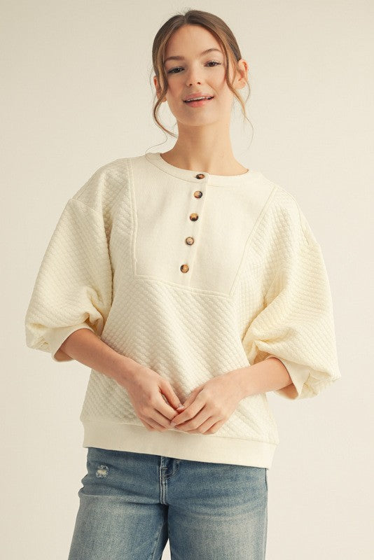 Jodifl Ivory Textured Top