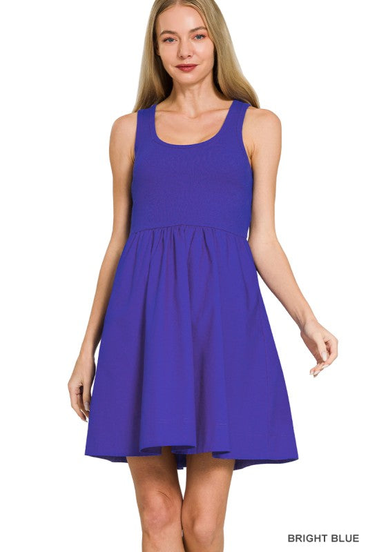 Zenana Bright Blue Tank Dress
