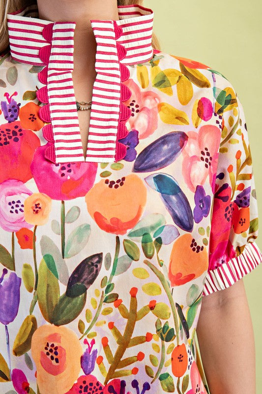 GiGio by Umgee Fuchsia Mix Top