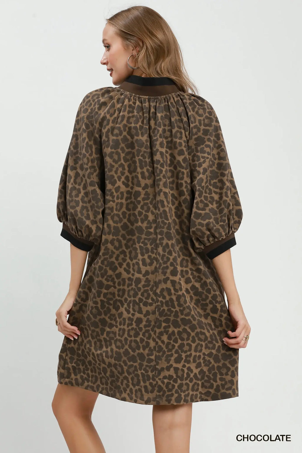 Umgee Chocolate Leopard Dress