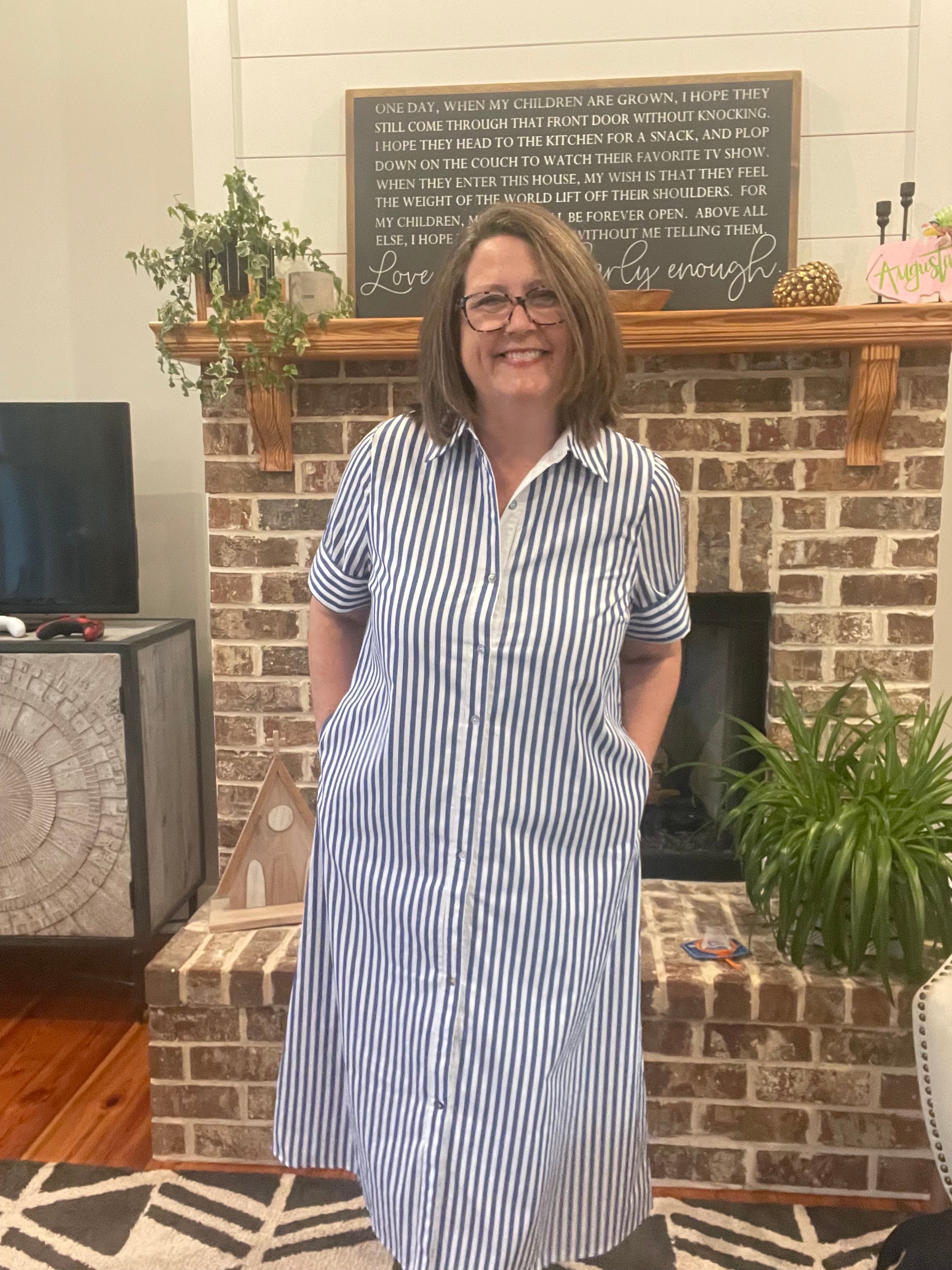 Entro Blue Stripe Button Down