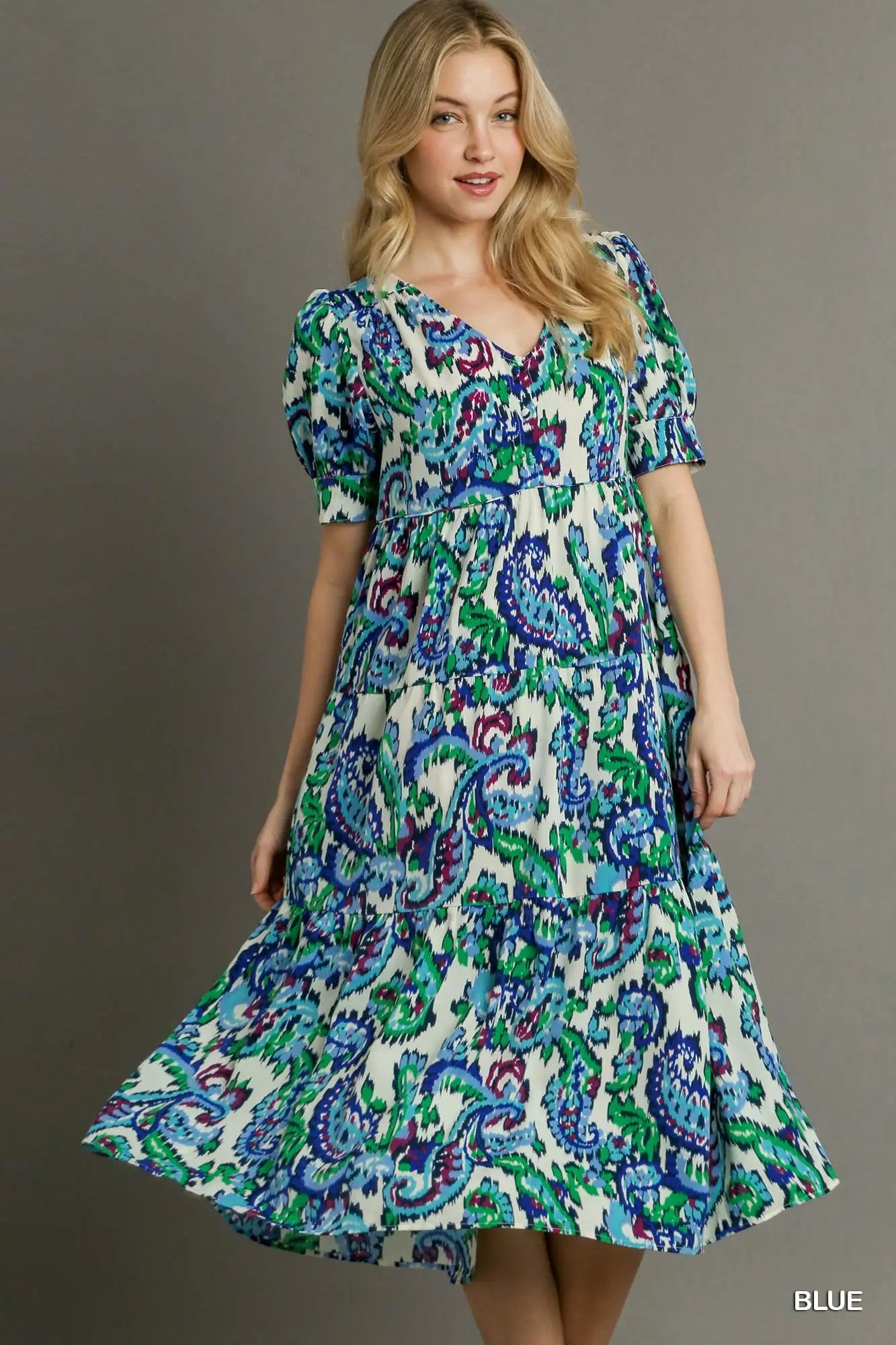 Umgee The Blue Paisley Dress