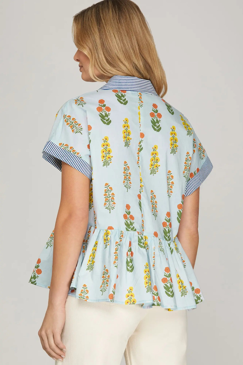 She + Sky Print Top Floral