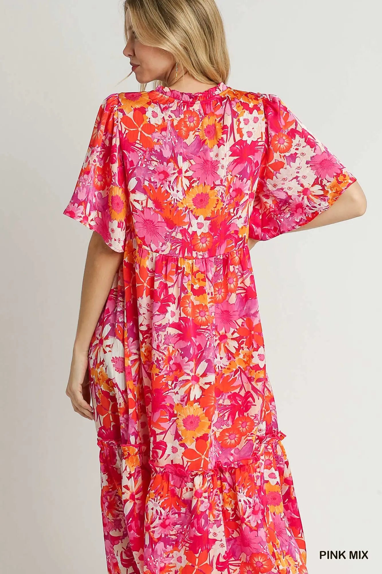 Umgee Pink Citrus Blossom Dress