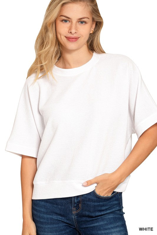 Zenana Waffle Knit Top